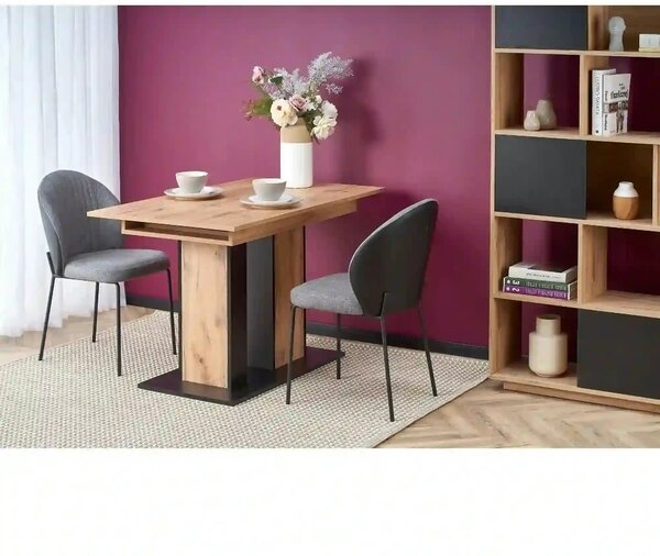 Scaun K471, gri/negru, stofa/piele ecologica, 50x58x85 cm