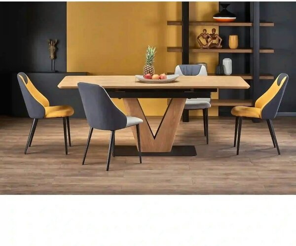 Scaun K470, gri/negru, stofa clasica/metal, 48x62x85 cm