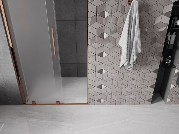 Mexen Velar, usa de dus culisanta pentru deschidere 100 cm, sticla mat 8 mm, aur roz, 871-100-000-31-60