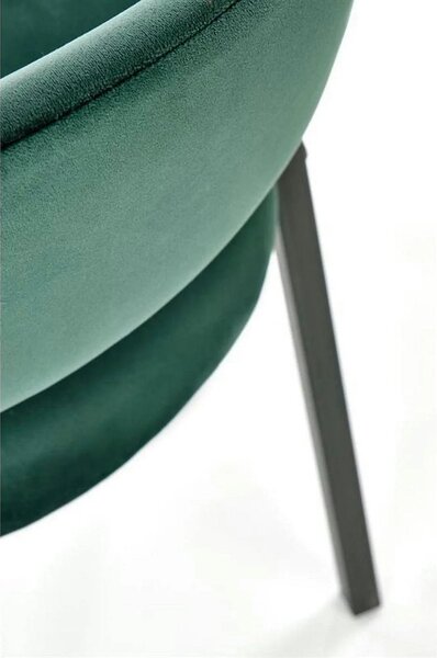 Scaun K473, stofa catifelata verde inchis, 54x58x82 cm