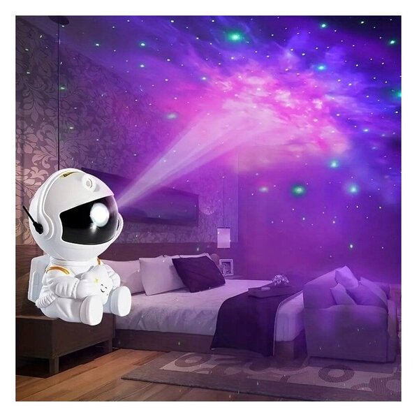 Proiector galaxie LED RGB si laser, control telecomanda, USB, 5W, forma astronaut