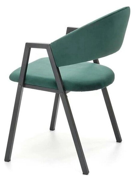 Scaun K473, stofa catifelata verde inchis, 54x58x82 cm