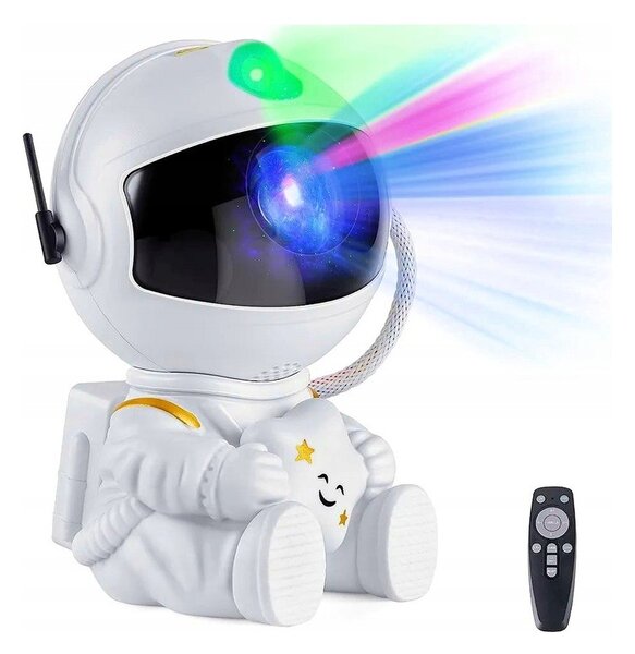 Proiector galaxie LED RGB si laser, control telecomanda, USB, 5W, forma astronaut