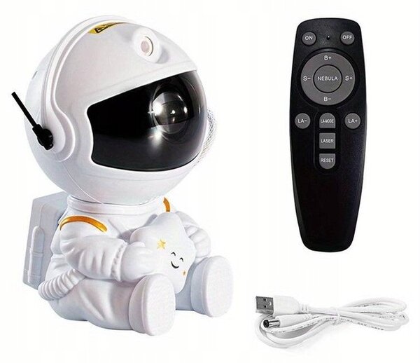 Proiector galaxie LED RGB si laser, control telecomanda, USB, 5W, forma astronaut