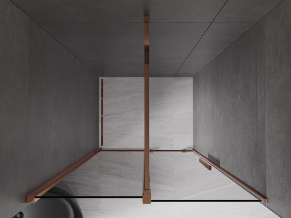 Mexen Velar, usa de dus culisanta pentru deschidere 100 cm, sticla gri 8 mm, aur roz, 871-100-000-41-60