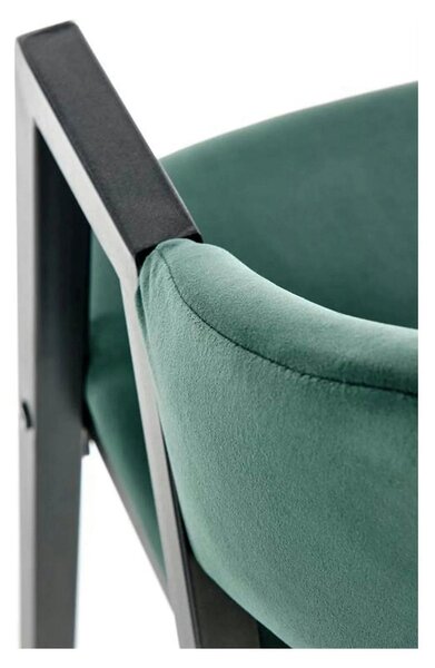 Scaun K473, stofa catifelata verde inchis, 54x58x82 cm