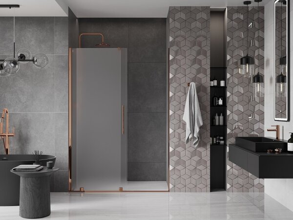 Mexen Velar, usa de dus culisanta pentru deschidere 150 cm, sticla mat 8 mm, aur roz, 871-150-000-31-60