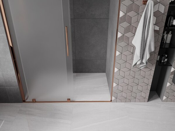 Mexen Velar, usa de dus culisanta pentru deschidere 150 cm, sticla mat 8 mm, aur roz, 871-150-000-31-60