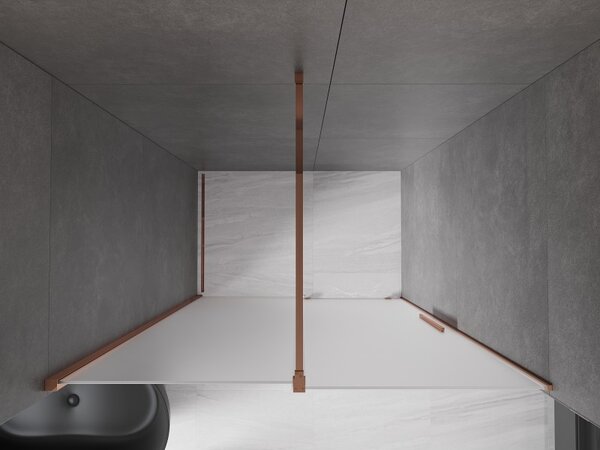 Mexen Velar, usa de dus culisanta pentru deschidere 150 cm, sticla mat 8 mm, aur roz, 871-150-000-31-60