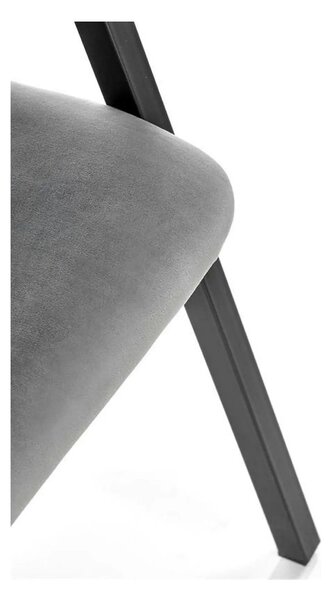 Scaun K473, stofa catifelata gri, 54x58x82 cm