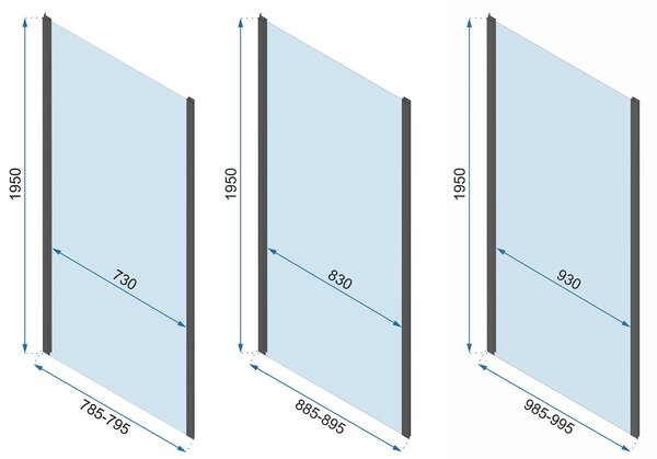 Rea Rapid Slide, cabină de duș cu 3 pereți 120 (uşă) x 100 (perete) x 100 (perete) x 195 cm, sticlă transparentă de 6 mm, profil cromat, KPL-09108
