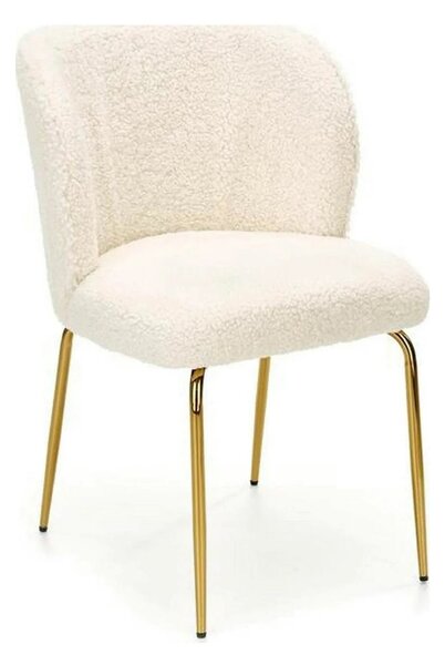 Scaun modern dining K474, stofa blana crem, 54x64x80 cm