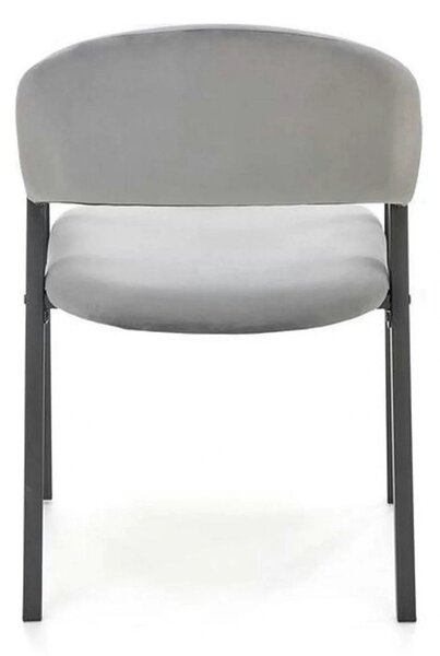 Scaun K473, stofa catifelata gri, 54x58x82 cm