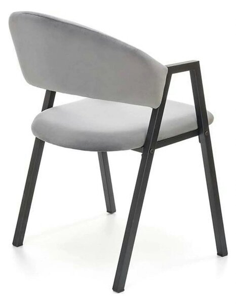 Scaun K473, stofa catifelata gri, 54x58x82 cm