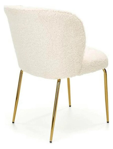 Scaun modern dining K474, stofa blana crem, 54x64x80 cm