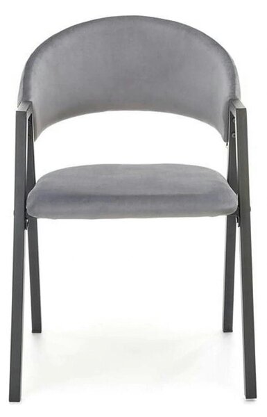 Scaun K473, stofa catifelata gri, 54x58x82 cm
