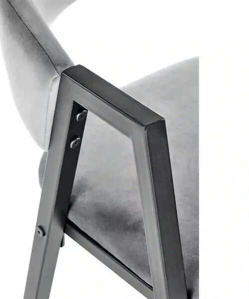 Scaun K473, stofa catifelata gri, 54x58x82 cm