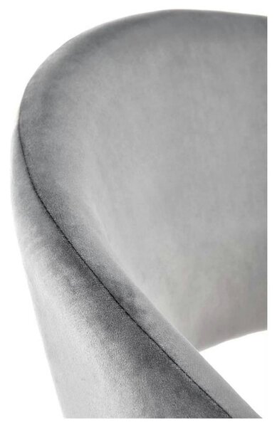 Scaun K473, stofa catifelata gri, 54x58x82 cm