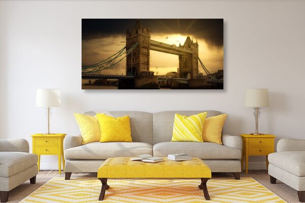 Tablou apus de soare deasupra Tower Brige