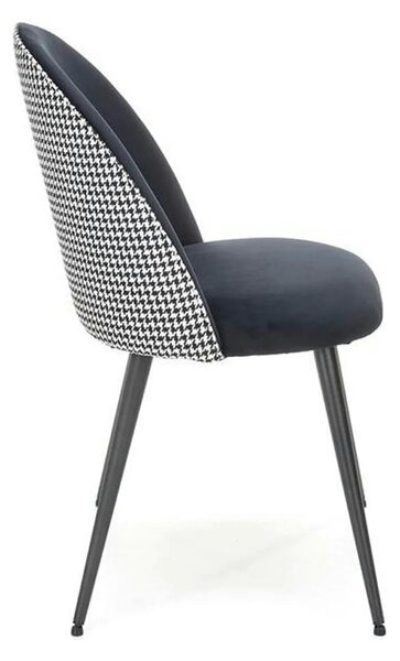 Scaun K478, stofa alb/negru, 49x54x84 cm