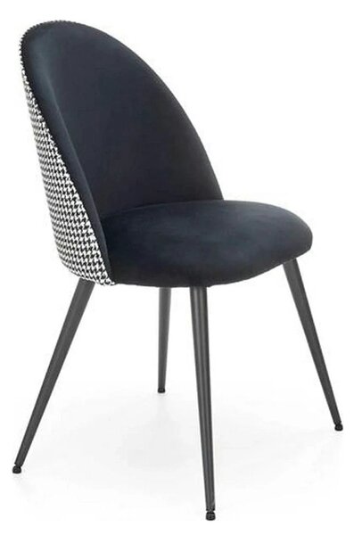 Scaun K478, stofa alb/negru, 49x54x84 cm