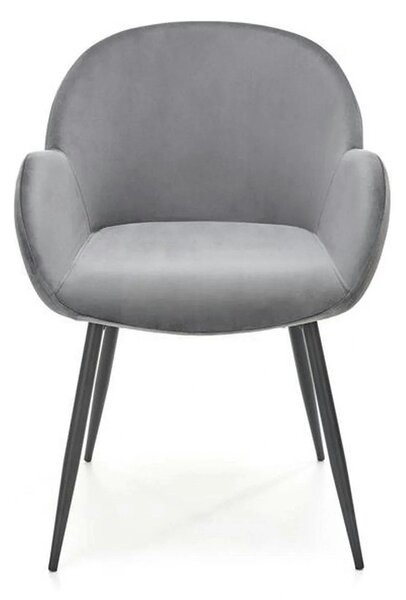 Scaun K480, gri/negru, stofa catifelata/metal, 59x59x79 cm