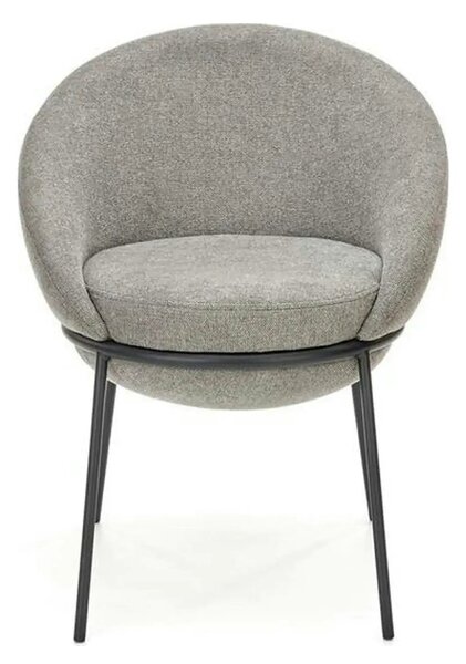 Scaun tapitat dining K482, gri/negru, stofa clasica/metal, 61x59x78 cm