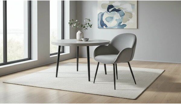 Scaun K480, gri/negru, stofa catifelata/metal, 59x59x79 cm