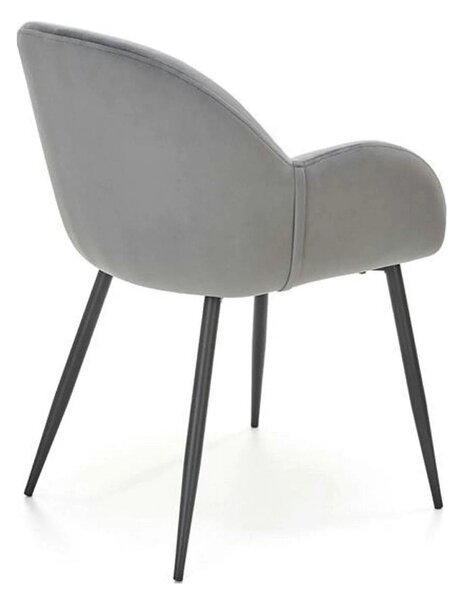 Scaun K480, gri/negru, stofa catifelata/metal, 59x59x79 cm