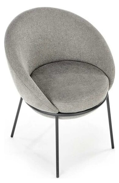 Scaun tapitat dining K482, gri/negru, stofa clasica/metal, 61x59x78 cm
