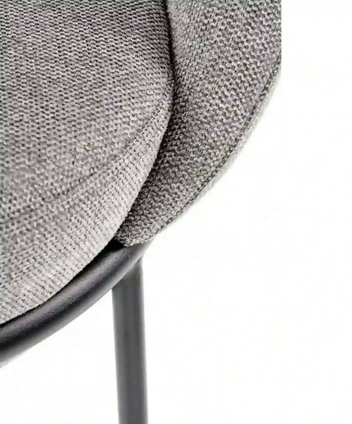 Scaun tapitat dining K482, gri/negru, stofa clasica/metal, 61x59x78 cm