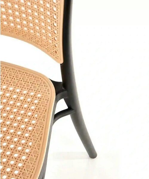 Scaun K483, bej/negru, polipropilena, 41x52x86 cm