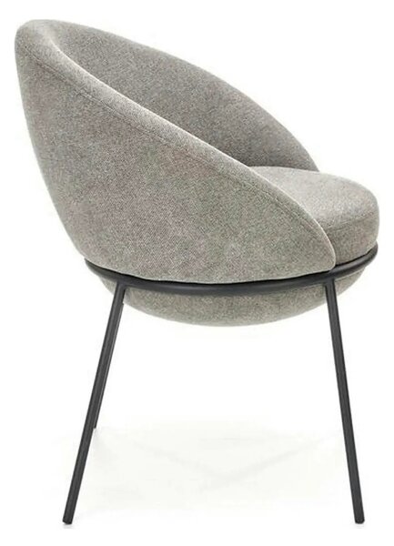 Scaun tapitat dining K482, gri/negru, stofa clasica/metal, 61x59x78 cm