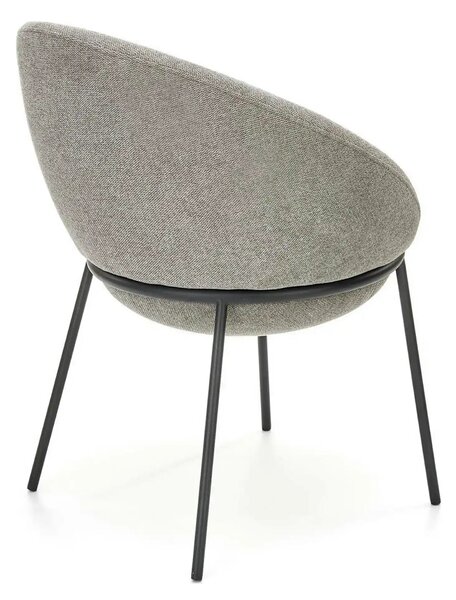 Scaun tapitat dining K482, gri/negru, stofa clasica/metal, 61x59x78 cm