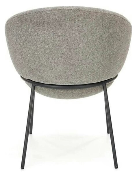 Scaun tapitat dining K482, gri/negru, stofa clasica/metal, 61x59x78 cm