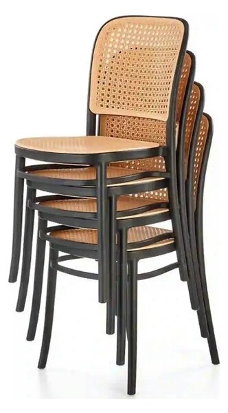 Scaun K483, bej/negru, polipropilena, 41x52x86 cm