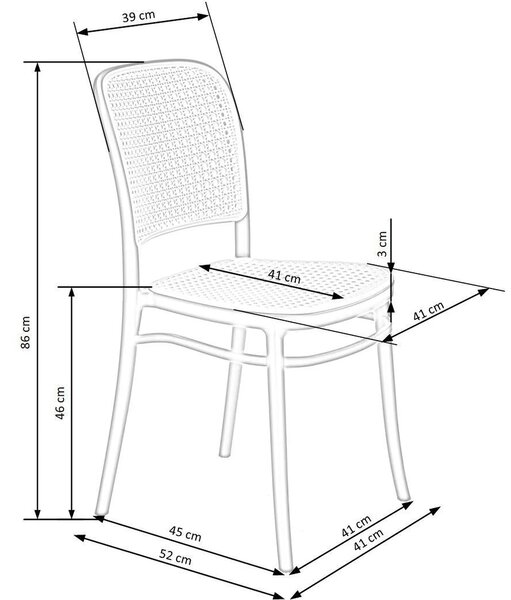 Scaun K483, bej/negru, polipropilena, 41x52x86 cm