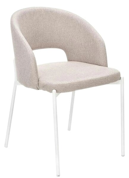 Scaun K486, bej/alb, stofa clasica/metal, 51x57x77 cm