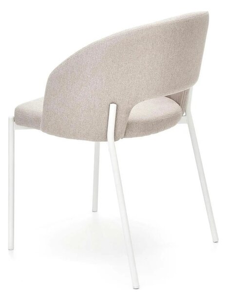 Scaun K486, bej/alb, stofa clasica/metal, 51x57x77 cm