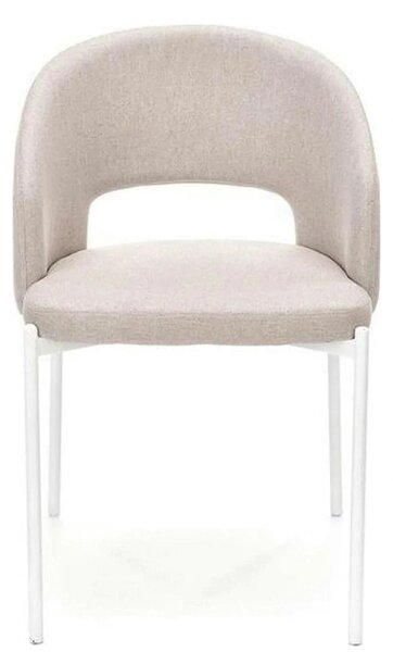 Scaun K486, bej/alb, stofa clasica/metal, 51x57x77 cm