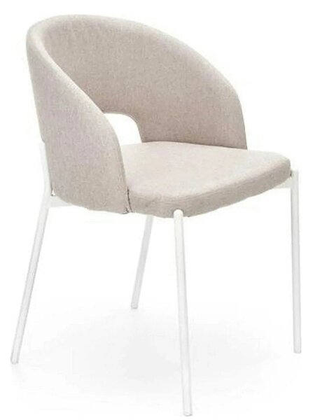 Scaun K486, bej/alb, stofa clasica/metal, 51x57x77 cm