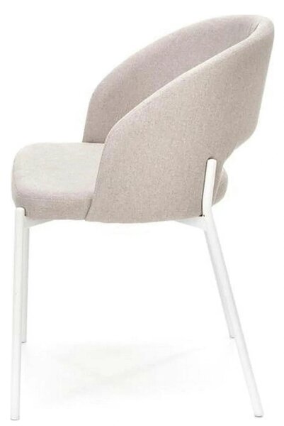 Scaun K486, bej/alb, stofa clasica/metal, 51x57x77 cm