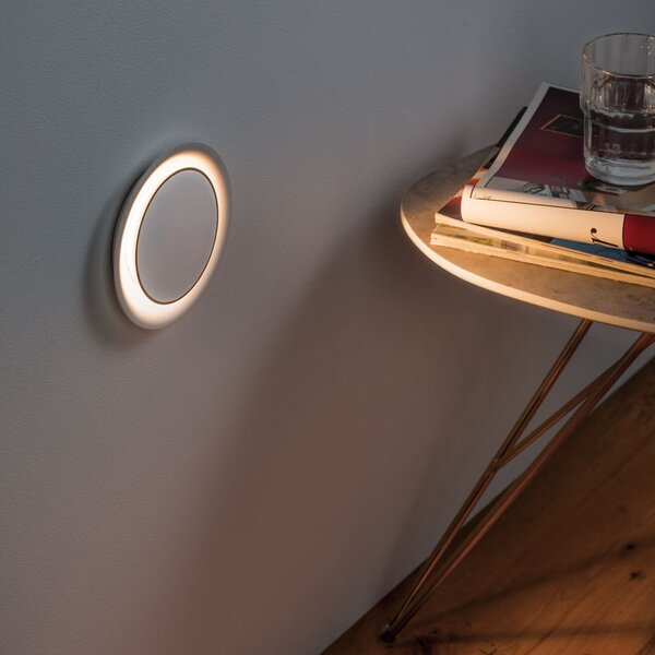 Paulmann Lampa de perete încastrabilă cu LED Neordic Decorativ, albă, rotundă, Alb, Hol, Plastic, Modern