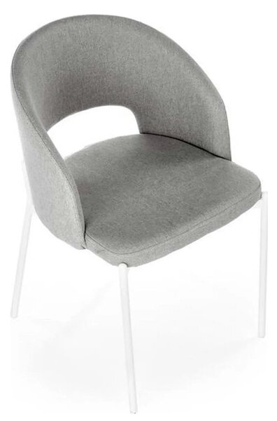 Scaun K486, gri/alb, stofa clasica/metal, 51x57x77 cm