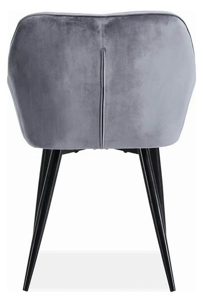 Scaun K487, stofa catifelata gri, 56x65x81 cm
