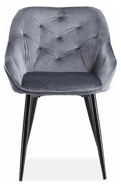 Scaun K487, stofa catifelata gri, 56x65x81 cm