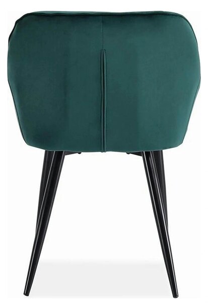 Scaun K487, verde inchis/negru, stofa catifelat/metal, 56x65x81 cm