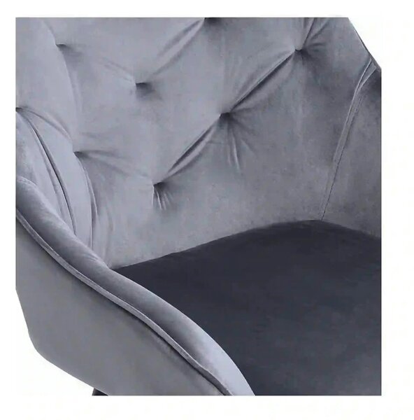 Scaun K487, stofa catifelata gri, 56x65x81 cm