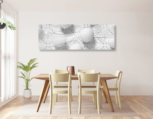 Tablou lux alb în design alb-negru