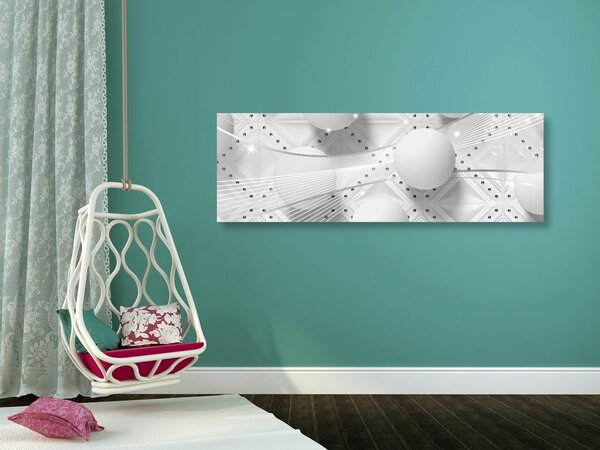 Tablou lux alb în design alb-negru